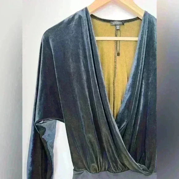 Dynamite Blue Velvet Bodysuit Vampire Core Goth Dark Academia Whimsigoth XXS - Picture 4 of 9